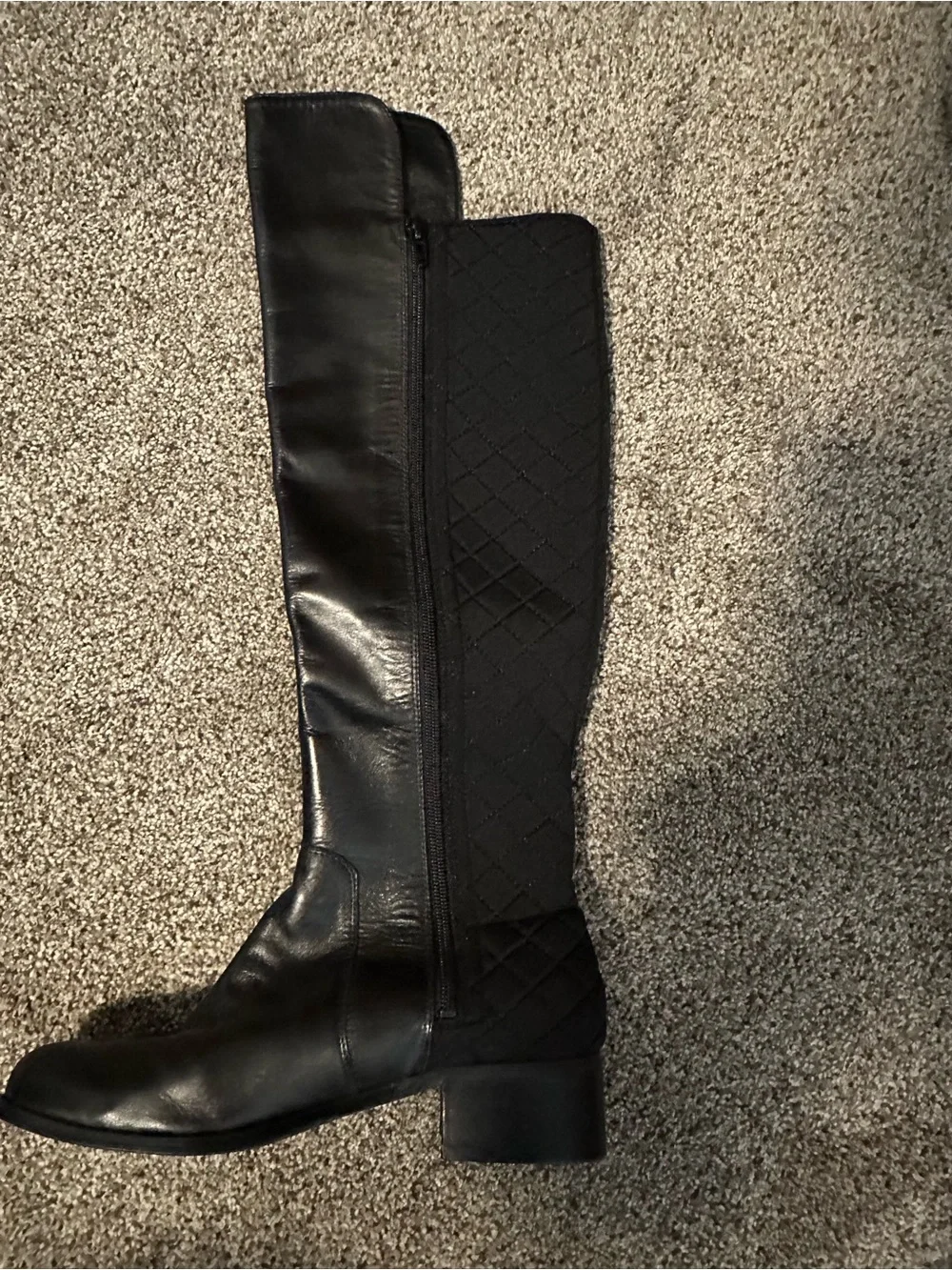 Charles by Charles David Black Quilted Leather Riding Boots Women’s 7.5 Knee